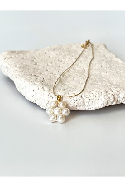 Ladies&Gentlemen Çiçek Motifli Tasarım Gerçek Inci Kolye