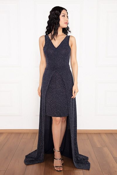 PULLIMM Backless Glittered Short Evening Dress 13251