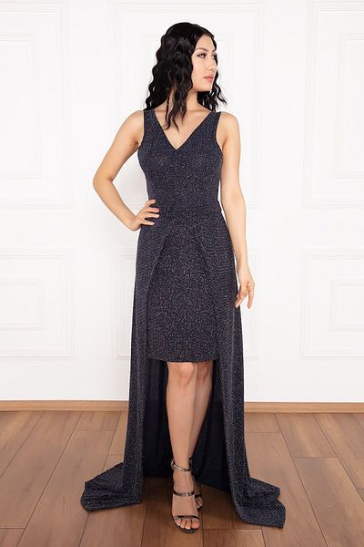 PULLIMM Backless Glittered Short Evening Dress 13251