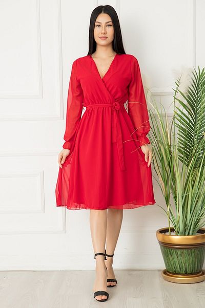 PULLIMM Rochie scurtă și dreaptă din șifon pentru femei