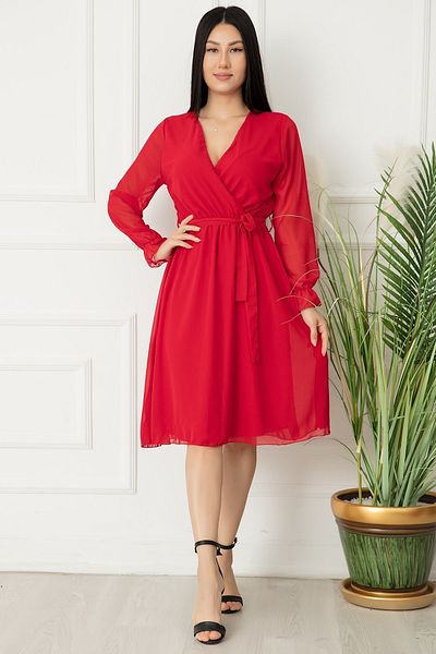 PULLIMM Rochie scurtă și dreaptă din șifon pentru femei