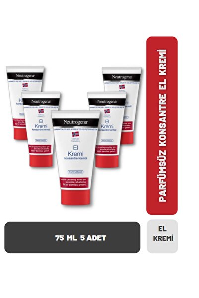 Neutrogena Konsantre Parfümsüz El Kremi 75 Ml 5 Adet