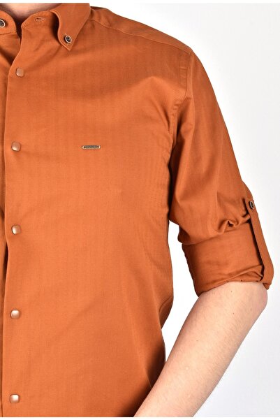 TWINLION قميص Twin Slim Fit بأزرار كبس / بلاط / م