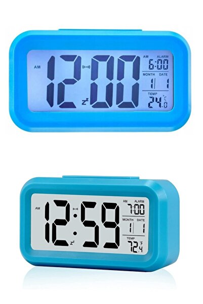 hediyeconcepti Lcd Ekran Dijital Pilli Gece Işıklı Alarmlı Masaüstü Çalar Saat