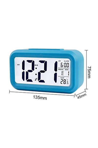 hediyeconcepti Lcd Ekran Dijital Pilli Gece Işıklı Alarmlı Masaüstü Çalar Saat