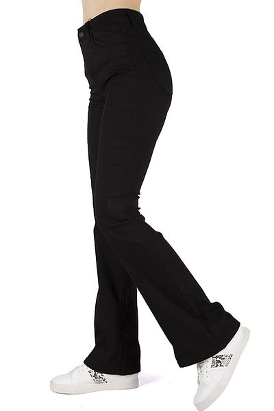 Sembol Kadı Black Lycra Flared Leg Jeans