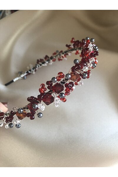 DOĞA ART STORE Αξεσουάρ για τα μαλλιά της νύφης Κόκκινη κορώνα