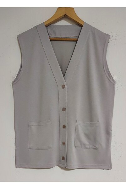 Nacar Anneler Günü Kadın Yazlık Cepli  Penye Yelek