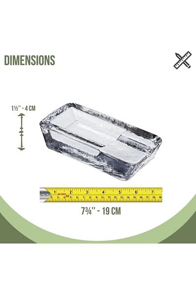 Paşabahçe Transparent Glass Rectangular Cigar Ashtray 19x9cm