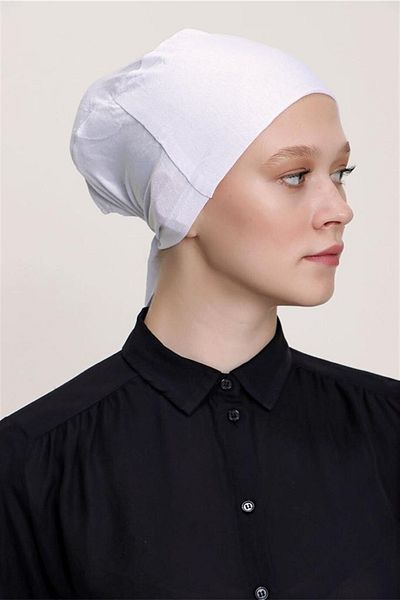 MİRAY Seamless Combed Cotton Bonnet - White