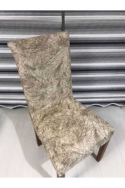 Aksa Home Κάλυμμα καρέκλας Πλενόμενο Elastic Lycra Velvet Σετ 6 τεμαχίων