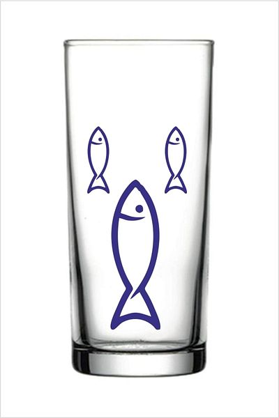 Paşabahçe Marine, Aqua, Fish Patterned Glass