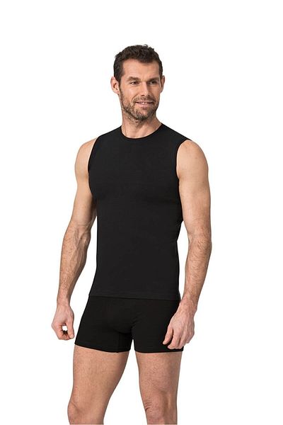 Namaldı Men's 6-Piece Black Crew Neck Premier Lycra Sleeveless Undershirt