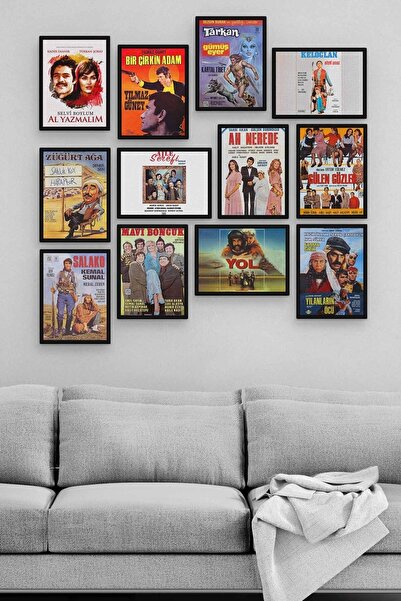 Genel Markalar Yeşilçam Filmleri 12 Parça Ahşap Mdf Tablo Tgtb1265