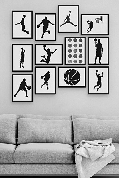 herotasarım Basket 12 Parça Ahşap Mdf Tablo Zlltb198