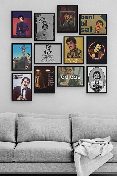 herotasarım Müslüm Gürses 12 Parça Ahşap Mdf Tablo Zlltb428