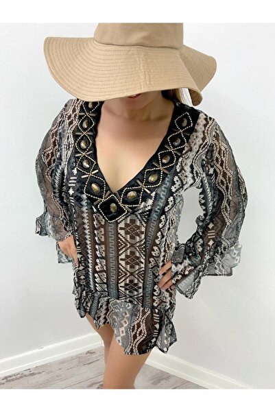 Secret Passion Lingerie Новий літній сезон Кам'яні деталі Органічна батикова фарба Новий сезон Парео Шовк 1380