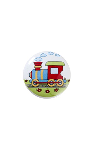 EYM Porcelain Button Baby Kids Room Cabinet Drawer Handle Train