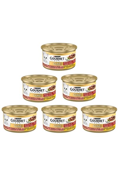 Gourmet Somonlu Ve Tavuklu Kedi Konserve Maması 85 Gr 6 Adet
