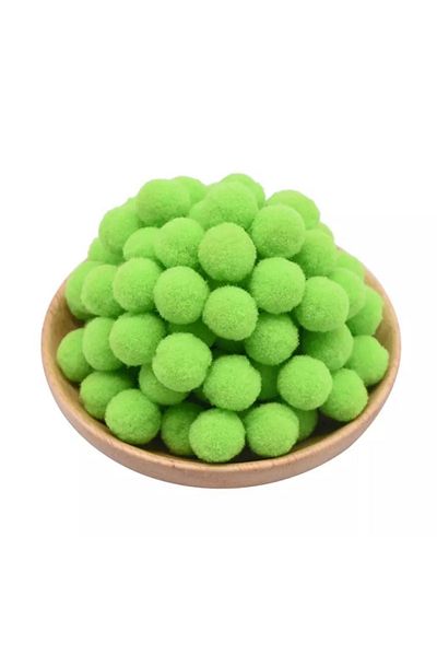 Yumuşakkeçe Plush Pompom 50 Pieces 2 Cm Green
