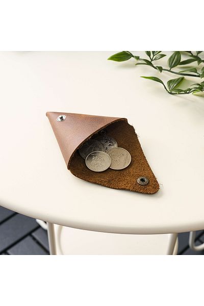 Modica Bamby - Real Leather Multi-Purpose Brown Coin Jewelry Pouch