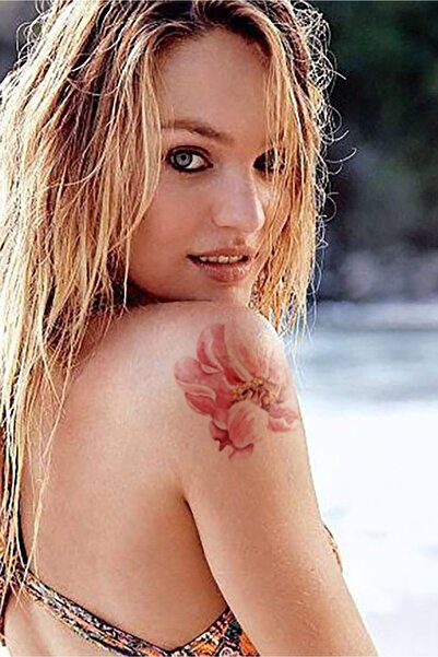 Artikel Pembe Açan Çiçek Geçici Dövme,geçici Tattoo ,vücut Dövme,kol Bilek Dö...