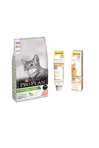 Pro Plan Somonlu Kısırlaştırılmış Kedi Maması 10 Kg Gimcat Multi Vitamin 20 gr