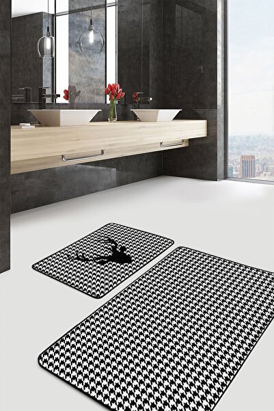 Realhomes Balıksırtı Zemin Geyik Motifli 2'li Banyo Paspas Takımı & Klozet Pa...