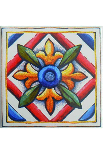 KÜTAHYA ÇİNİ SANAYİ 10x10 Cm Çini Desenli Çini Seramik Karo