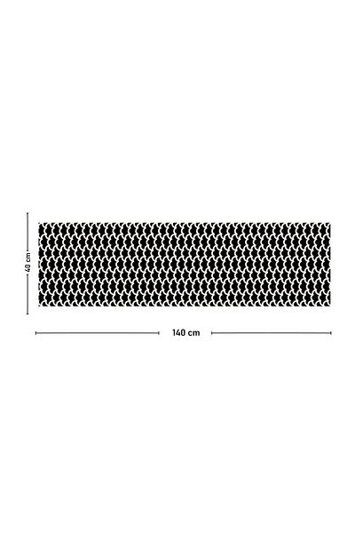 Vagonik Black and White Wave Pattern Digital Printed Runner 140x40