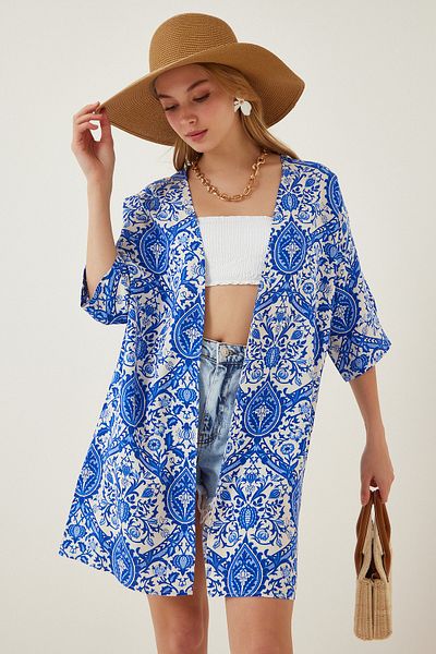 Happiness İstanbul Kimono & Kaftan - Dunkelblau - Regular Fit