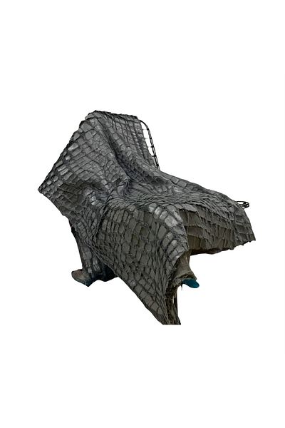 PLUSH STUDIO Zp Croco, Printed Rabbit Grey βελούδινο ύφασμα Αποτρίχωση 100x150cm Textile, Home Textile
