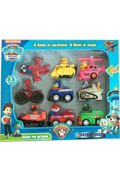 Genel Markalar Eğitici Yeni Sezon Araba Köpekler 9 Lu Figür Araçları, Paw Pet...