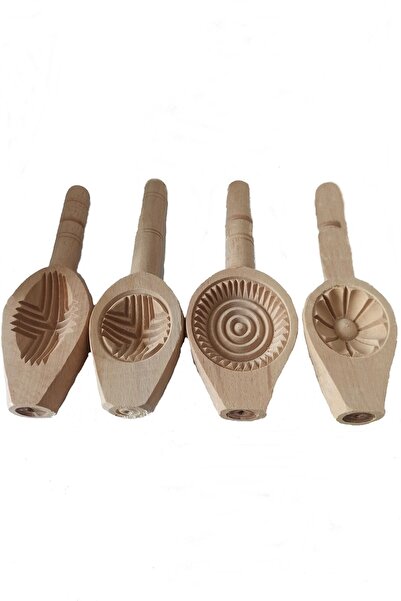 Hyd Ahşap Kömbe Kerebiç Pasta Kalıbı 4 Adet Asorti Model