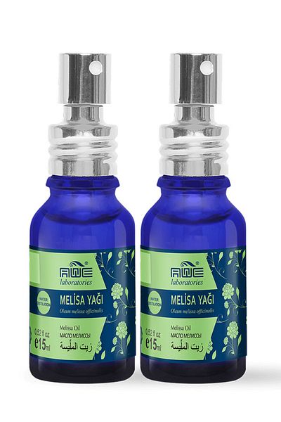 Awe Laboratories Awe 2 Pack Cemre Lemon Balm Essential Oil - Easy Use with 15ml Spray