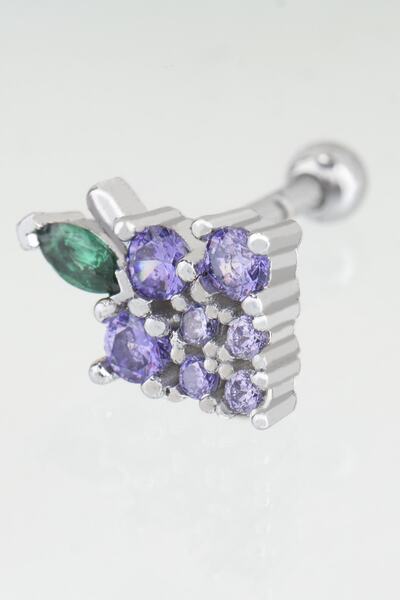 Sortie Aksesuar Üzüm Figürlü Zirkon Taşlı Tragus Küpe Piercing 026