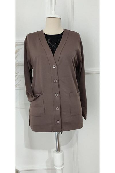 YCN GİYİM Mother Thin Combed Cotton Cardigan Special for Mother's Day