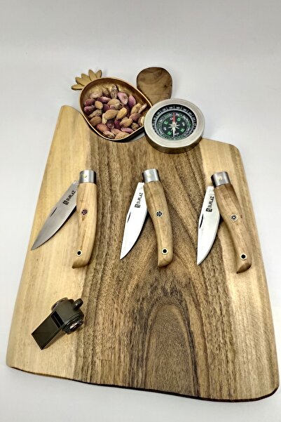 SürLaz 3'lü Outdoor Çakı Bıçak Kamp Bıçağı Mutfak Bıçak Kılıfı El Yapımı