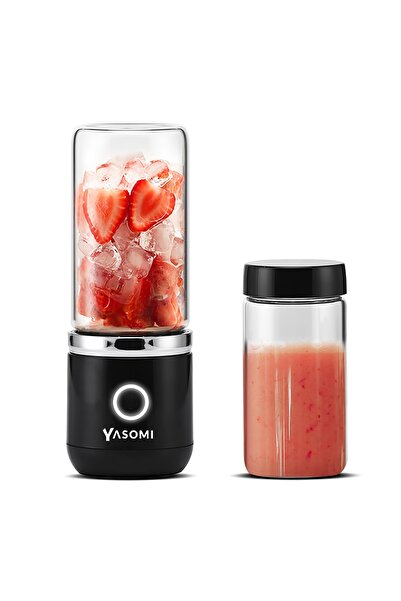 Yasomi Taşınabilir Kablosuz Şarjlı Cam Smoothie El Blenderi Siyah ( Türkiye Garantili)