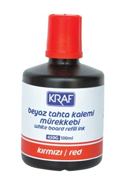 KRAF Beyaz Tahta Kalem Mürekkebi 100ml Kırmızı 450g*6lı Pkt*