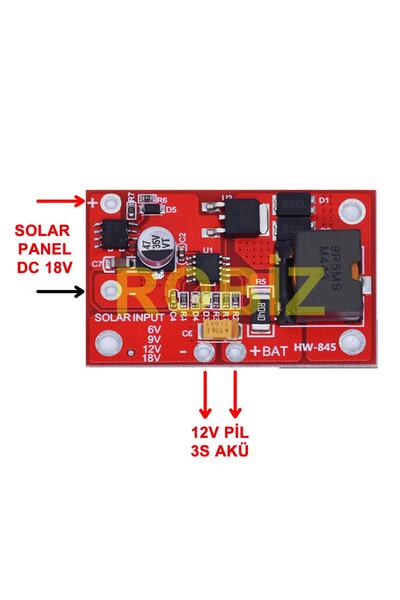 Genel Markalar Mppt Solar Panel 12v Akü Şarj Kartı Cn3767 13,5v 3a Pil Batary...