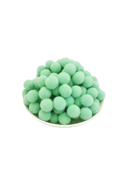 Yumuşakkeçe М'ятно-зелений плюшевий помпон 2 см, 100 штук