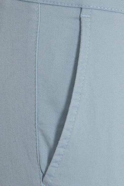 Hatemoğlu Mavi Dinamik Fit Düz Pamuklu Yandan Cep Kanvas Pantolon