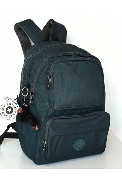 DUOMİNO Rucsac FCSTORE verde petrol 14 inchi Dimensiune mare / Geantă pentru laptop de școală / Geantă Crinkle Clinkir