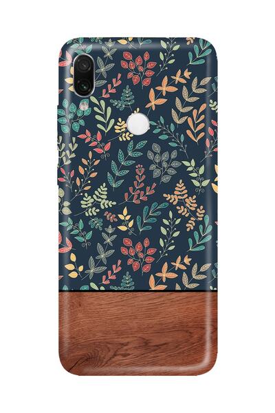 PERAX Samsung Galaxy M20 Çiçekli Yeşil Ahşap Baskılı Telefon Kılıfı Samsngm20...