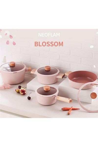 NEOFLAM Blossom Cast Aluminum Sauce Pot with Glass Lid 18 Cm