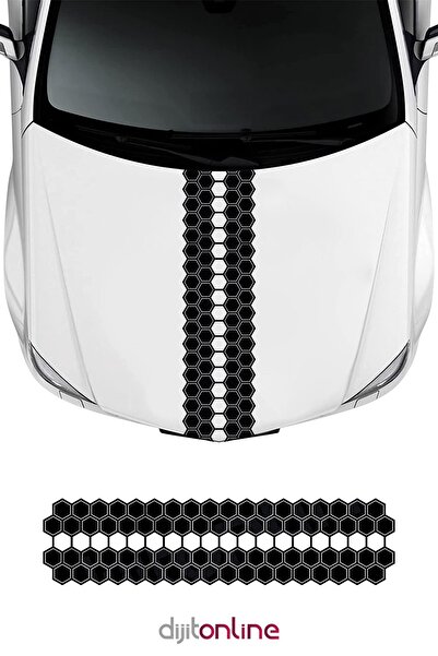 Dijitonline ملصق سيارة بغطاء رأس على شكل قرص العسل - سيارة وشريط قرص العسل - 120x30 سم