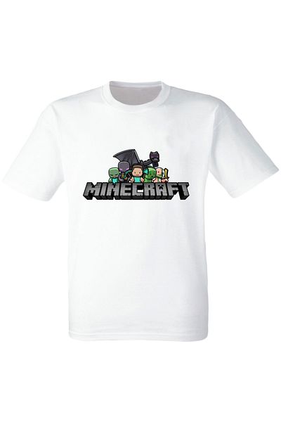 MINECRAFT Λευκό μπλουζάκι με στάμπα