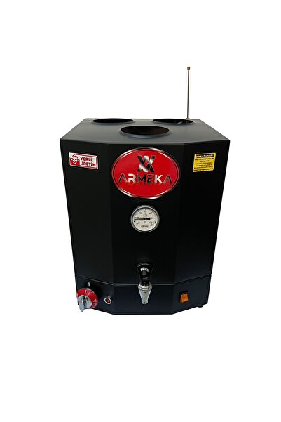 Armeka Çay Kazanı Çaymatik Lüx Black Çay Makinesi 45 Litre Çay Kazanı Üç Deml...