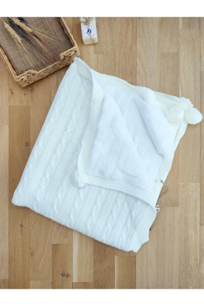 Sitilin Baby Girl Boy Cream Knitwear Blanket Welsoft